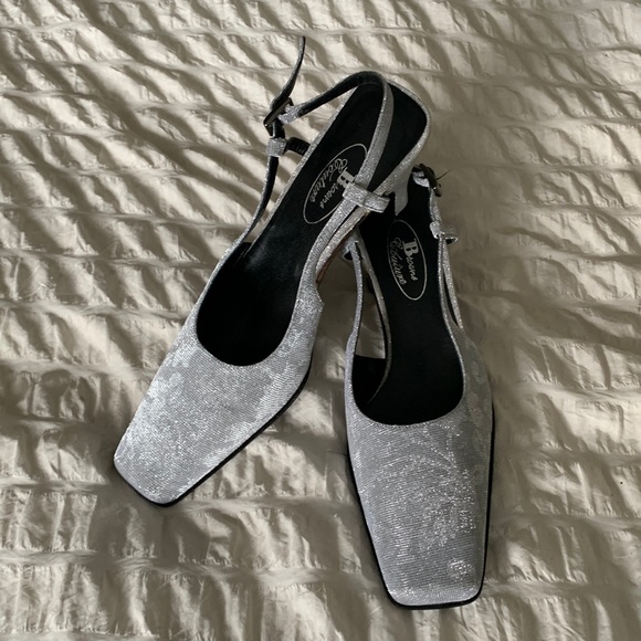 Browns couture silver women’s sling backs size 8.5 - Picture 3 of 14